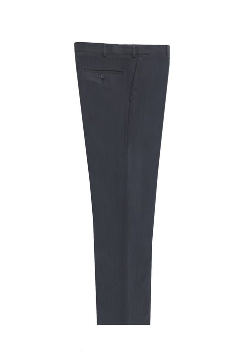 Füme Gri 6 Drop Regular Fit Standart Kesim Likralı Klasik Kumaş Pantolon