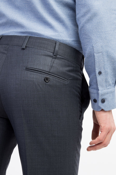 Petrol 7 Drop Slim Fit Narrow Cut Plaid Fabric Trousers