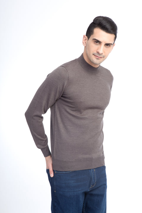 Mink Half Turtleneck Regular Fit Wool Knit Sweater