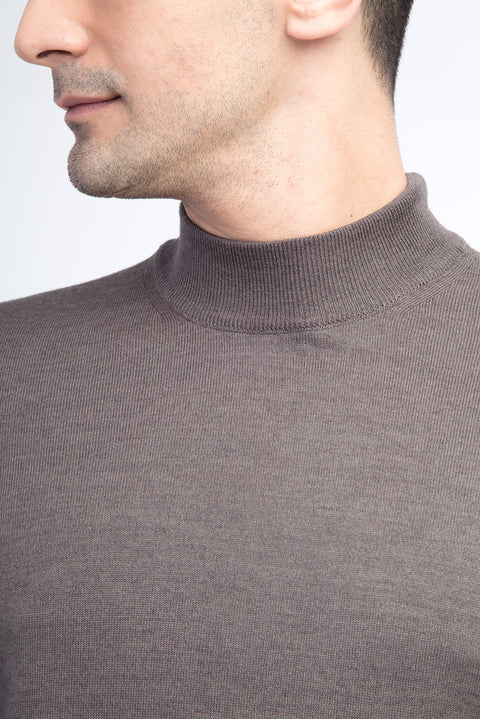 Mink Half Turtleneck Regular Fit Wool Knit Sweater