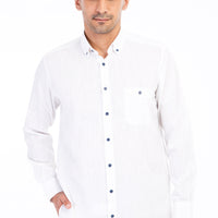 White Long Sleeve Regular Fit Sports Shirt