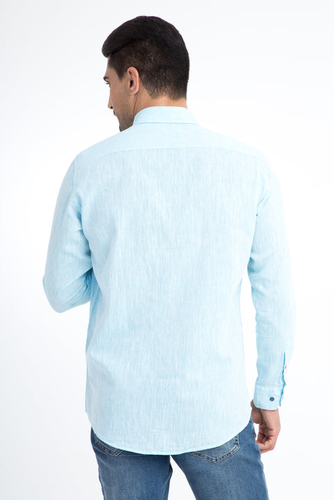 Turquoise Long Sleeve Regular Fit Sports Shirt