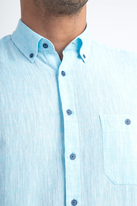 Turquoise Long Sleeve Regular Fit Sports Shirt