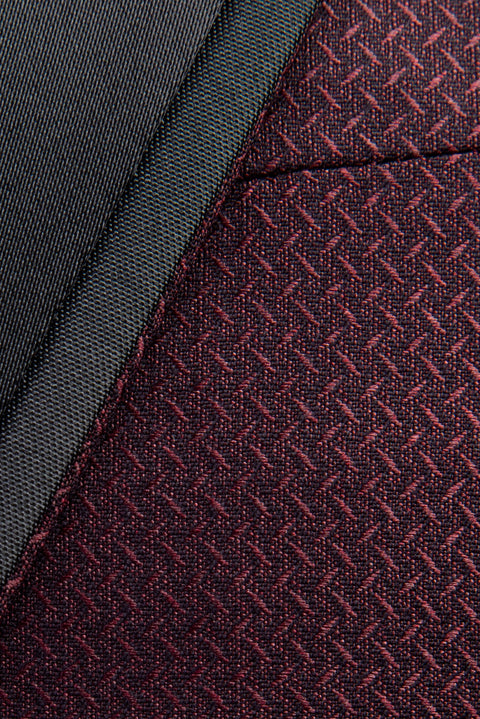 Burgundy 7 Drop Slim Fit Tuxedo & Groom Suit