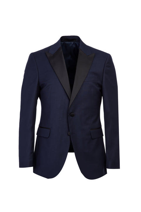 Navy Blue Pointed Lapel 7 Drop Slim Fit Narrow Cut Tuxedo & Groom Suit