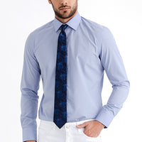 Blue Long Sleeve Slim Fit Narrow Cut Shirt