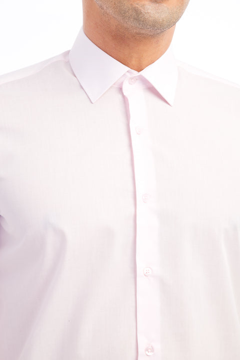 Pink Long Sleeve Slim Fit Narrow Cut Shirt