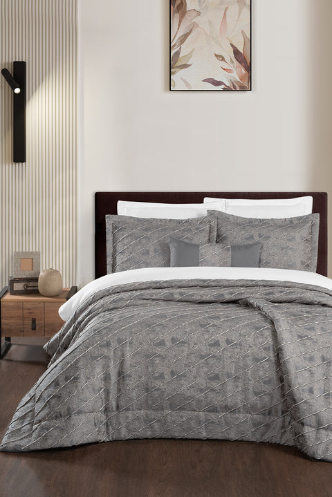 Light Anthracite 8-Piece Bridal Bedspread Set