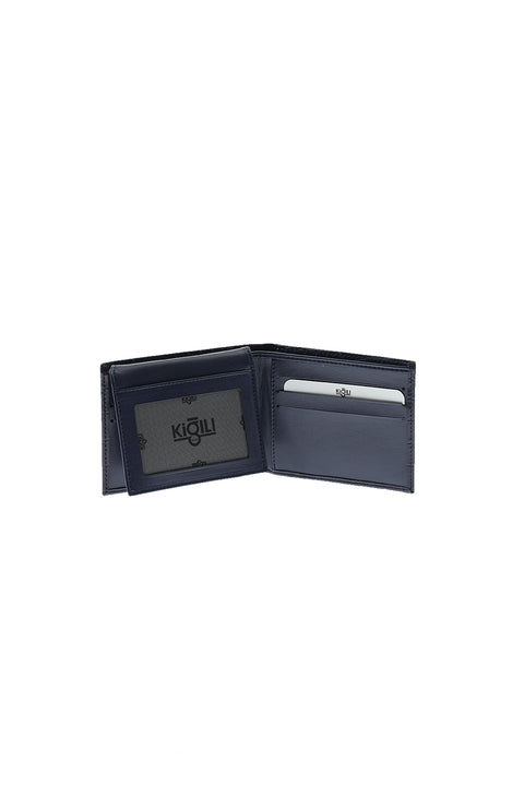 Dark Navy Blue 3-Piece Crocodile Pattern Belt, Wallet & Card Holder Set