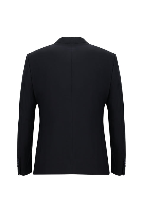 Dark Navy 7 Drop Slim Fit Narrow Cut Mono Collar Vest Tuxedo & Groom Suit