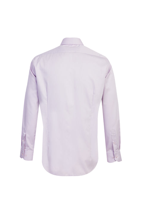 Lila Uzun Kol Slim Fit Dar Kesim Non Iron Gömlek