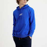 Saks Mavi Kapüşonlu Nakışlı Pamuklu Sweatshirt