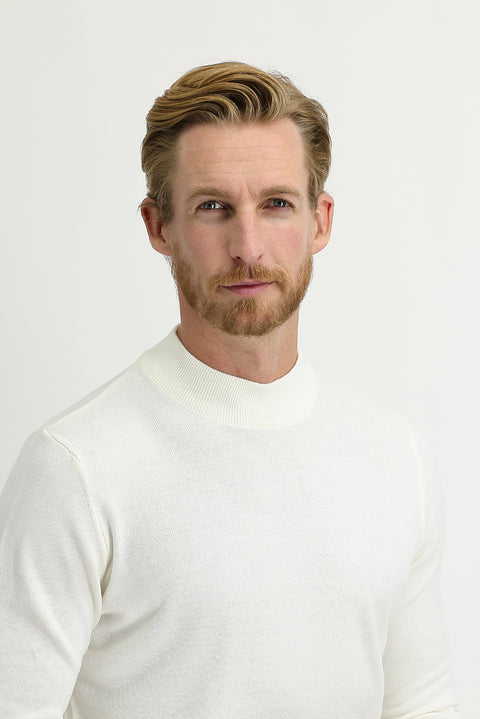 Off-white Semi-Turtleneck Regular Fit Knitted Sweater