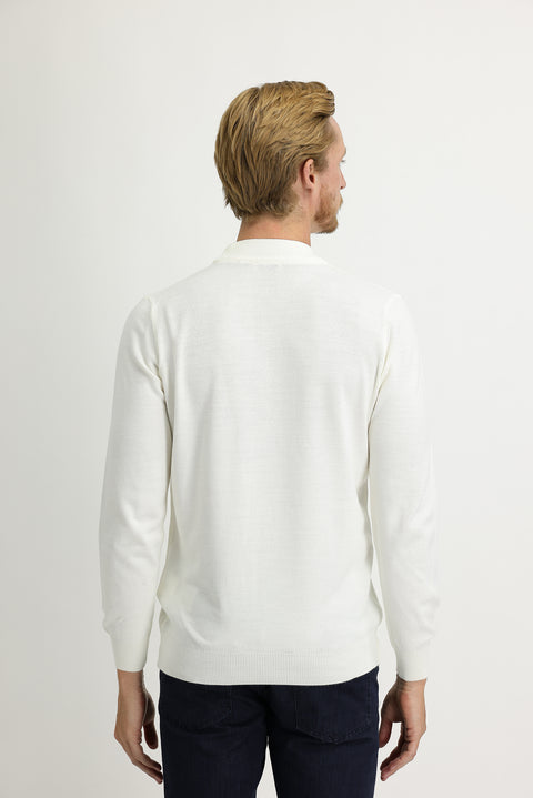 Off-white Semi-Turtleneck Regular Fit Knitted Sweater