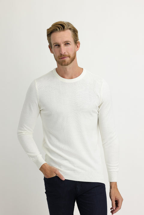 Off-white crew neck regular fit knitted sweater