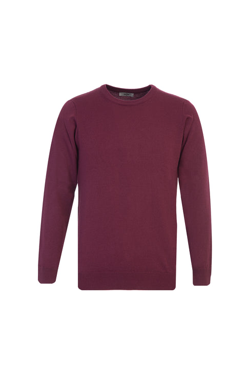 Dark Burgundy Crew Neck Regular Fit Knitted Sweater