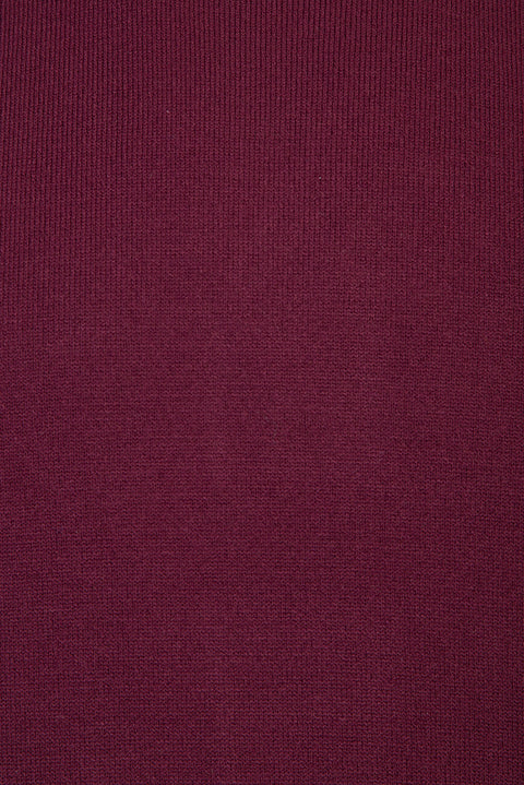 Dark Burgundy Crew Neck Regular Fit Knitted Sweater