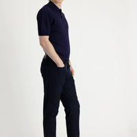Dark Navy Blue Slim Fit Stretch Canvas / Chino Trousers