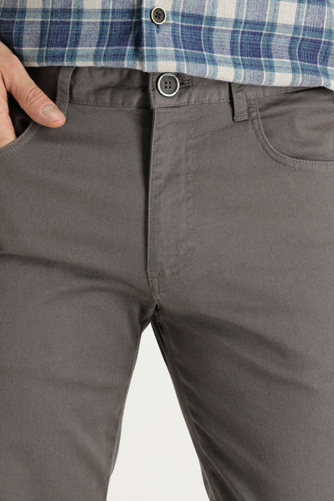 Medium Mink Slim Fit Stretch Canvas / Chino Trousers