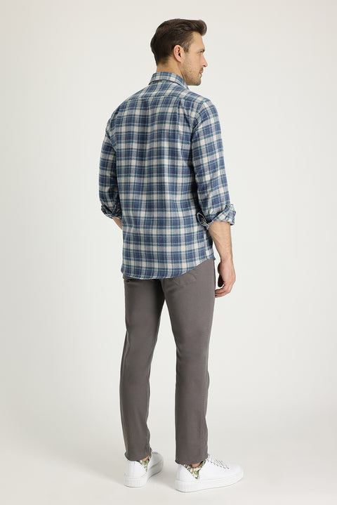 Medium Mink Slim Fit Stretch Canvas / Chino Trousers