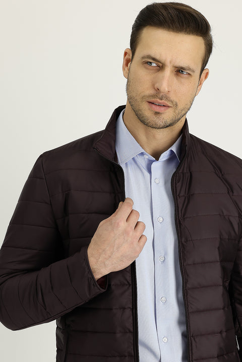 Wine Burgundy Quilted Sport Jacket