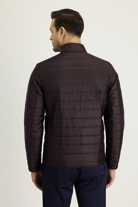 Wine Burgundy Quilted Sport Jacket