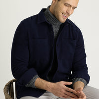 Koyu Lacivert Slim Fit Dar Kesim Shacket Gömlek / Mont
