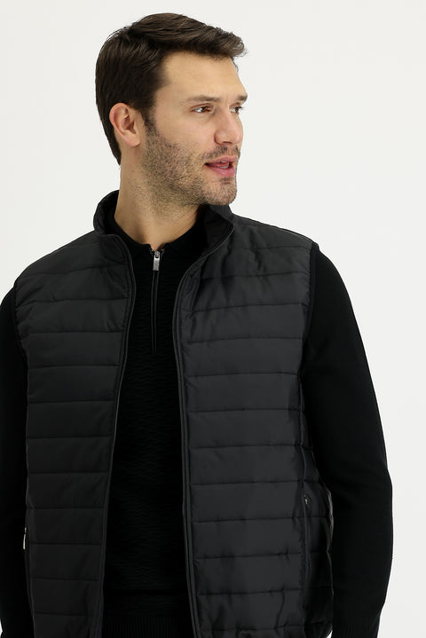 Black Quilted Sports Vest