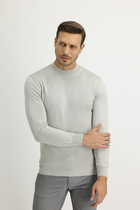 Stone Half Turtleneck Regular Fit Knit Sweater