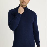 Medium Petrol Turtleneck Regular Fit Knit Sweater