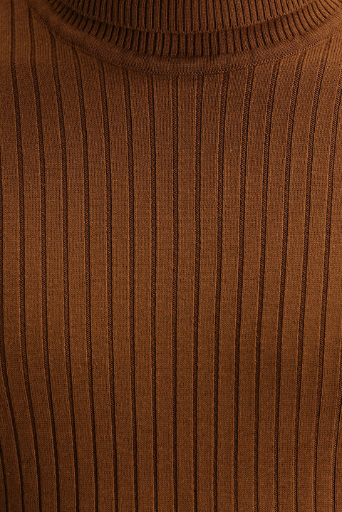 Cinnamon Turtleneck Slim Fit Narrow Cut Knit Sweater