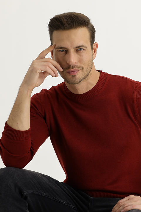 Tile Bicycle Collar Slim Fit Narrow Cut Knitwear Sweater