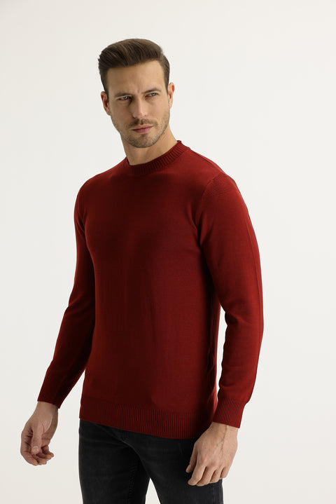 Tile Bicycle Collar Slim Fit Narrow Cut Knitwear Sweater