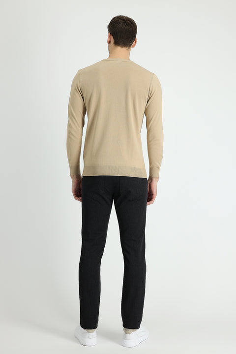 Dark Anthracite Slim Fit Stretch Canvas / Chino Trousers