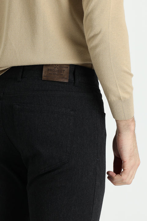 Dark Anthracite Slim Fit Stretch Canvas / Chino Trousers