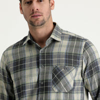 Light Grey Regular Fit Plaid Shacket Lumberjack Cotton Shirt
