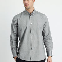 Black Long Sleeve Regular Fit Oxford Cotton Shirt