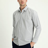 Black Long Sleeve Slim Fit Narrow Cut Classic Striped Cotton Easy Iron Shirt