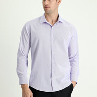 Lilac Long Sleeve Slim Fit Striped Shirt