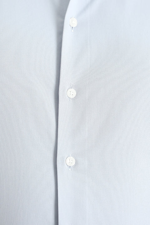 Açık Gri Uzun Kol Slim Fit Dar Kesim Klasik Pamuklu Gömlek