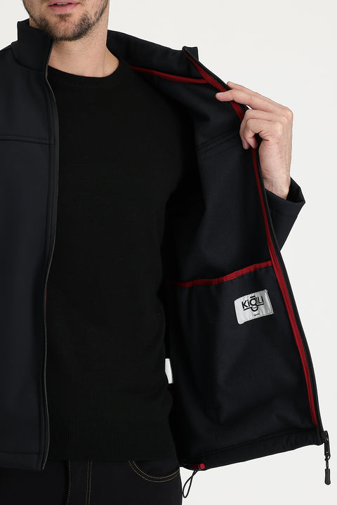 Black Slim Fit Sports Jacket