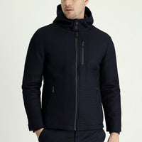 Dark Navy Slim Fit Hooded Sport Jacket