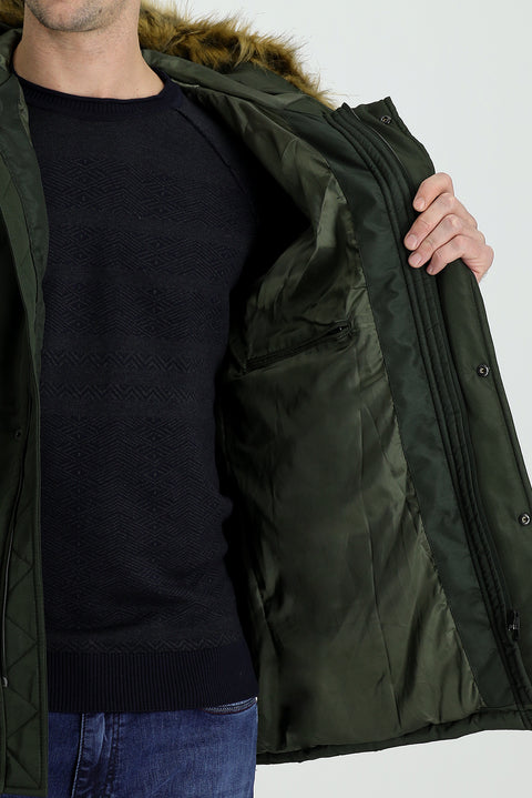 Medium Khaki Hooded Sport Jacket