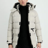 Stone Hooded Sports Puffy Jacket