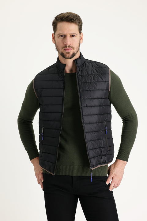 Black Quilted Padded Vest