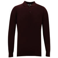 Dark Claret Red Polo Neck Slim Fit Knitwear Sweater