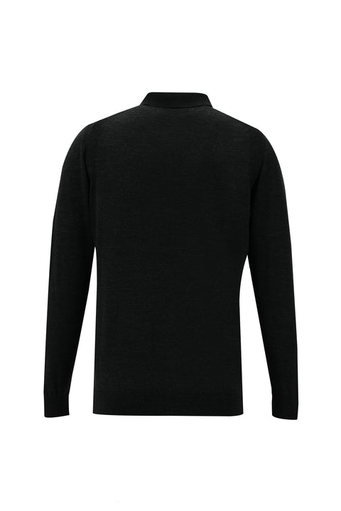Medium Anthracite Polo Neck Regular Fit Knitwear Sweater
