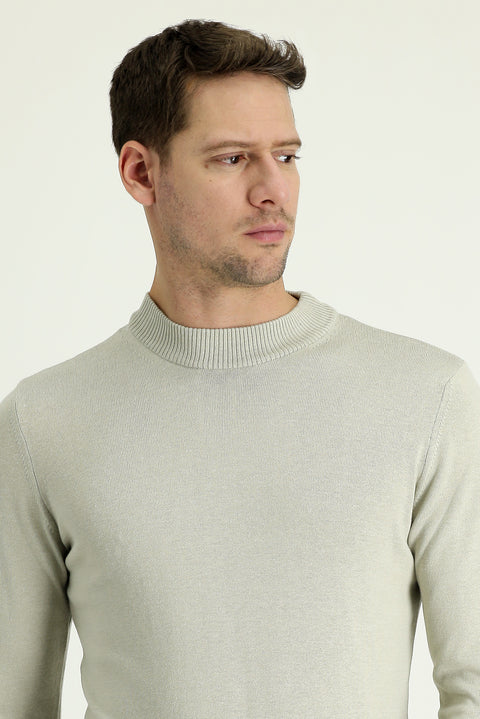 Stone Half Turtleneck Regular Fit Knit Sweater