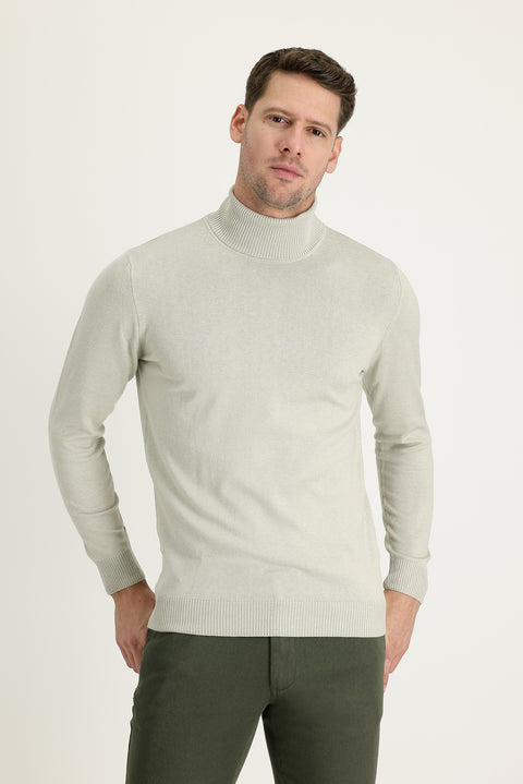 Stone Turtleneck Regular Fit Knitted Sweater