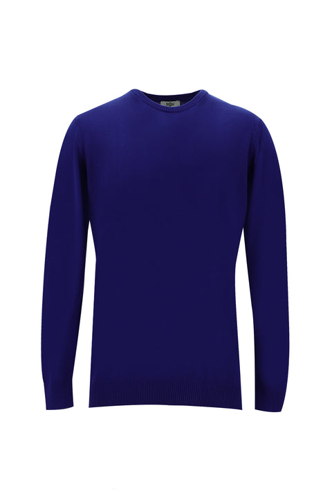 Navy Blue Crew Neck Regular Fit Knitted Sweater